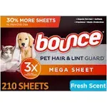 Fresh Scent, Hair & Lint Guard Mega Dryer Sheets, (210 ct.)