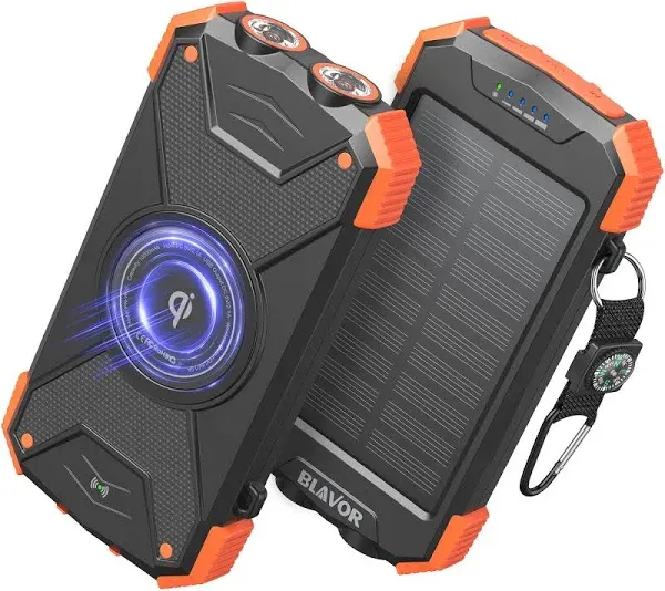 BLAVOR PN-W05 10,000mAh Qi Wireless Solar Power Bank