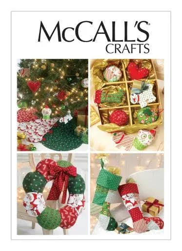 McCall&#039;s M6453 Patchwork Christmas Tree Skirt, Wreath, Stockings, Ornaments UC