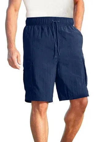 Ks Island By Kingsize Men&#039;s Big &amp; Tall  8&#034; Cargo Swim Trunks, Navy, 3XL