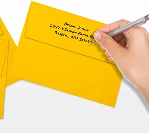 LUXPaper A7 Invitation Envelopes | Peel & Press | 5 1/4" x 7 1/4" | Sunflower Yellow | 80lb. Text | 50 Qty