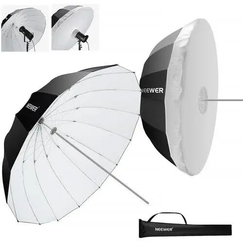 NEEWER 41"/104cm Parabolic Reflective Umbrella Photography with White Inner, Soft Lighting with Diffuser Cover, Bag, Quick Fold for Camera Photo Studio Video Light Shooting Monolight Flash, NS1U