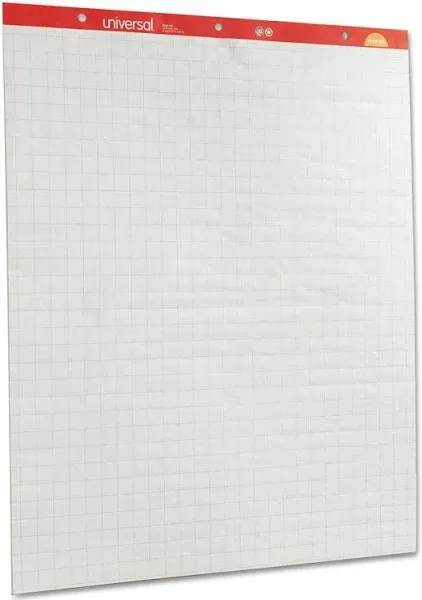 Universal 35602 Recycled Easel Pads, Quadrille Rule, 27 x 34, White, 50 Sheet 2/Ctn