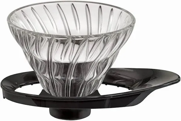 V60 Glass Coffee Dripper, Size 02, Black