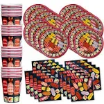 Sushi Birthday Party Supplies Set Plates Napkins Cups Tableware Kit for 16