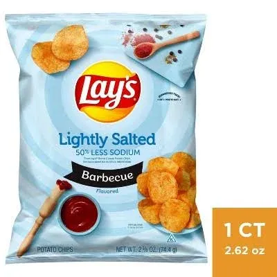 Lay's Barbecue Lightly Salted Potato Chips, 235g/8.3 oz., {Imported from Canada}