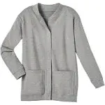 CATALOG CLASSICS Womens Fleece Jacket Snap Front Cardigan Sweatshirt for Women