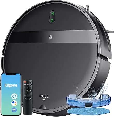 Robot Vacuum and Mop Combo with App/Voice Control, Robot Vacuums Cleaner and Mop 2 in 1, Robotic Vacuum Tangle-Free, Daily Schedule, Vacuum Robot Cleaner and Mop Combo for Home