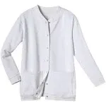 Catalog Classics Womens Fleece Jacket Snap Front Cardigan Sweatshirt for Women, Medium, White, Women's