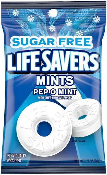 Life Savers Sugar Free Pep O Mint Mints 2.75 oz