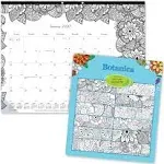 Blueline Monthly Desk Pad Calendar DoodlePlan Coloring Pages 22 x 17 Black Binding Clear Corners 12-Month Jan to Dec 2024