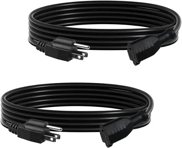 Indoor Outdoor Black Extension Cord 25 Ft Waterproof, 16/3 Gauge Flexible Cold-R