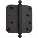 Nostalgic Warehouse Ball-Tip Residential Door Hinge with Radius Corner, Oil Rubbed Bronze