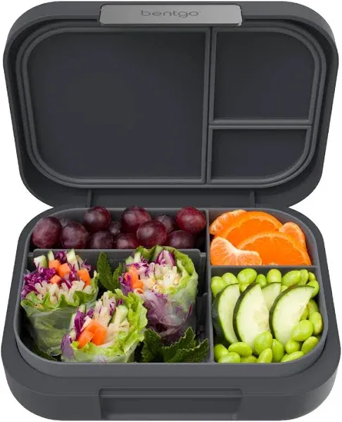 Bentgo Modern Bento-Style Lunch Box Set - Leak-Resistant, BPA-Free, Dark Gray - Includes Snack Cup