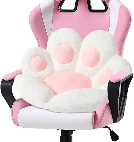 Ditucu Cat Paw Cushion Kawaii Chair Cushions 27.5 x 23.6 inch Cute Stuff Seat Pad Comfy Lazy Sofa Office Floor Pillow for Gaming Chairs Room Decor Pink