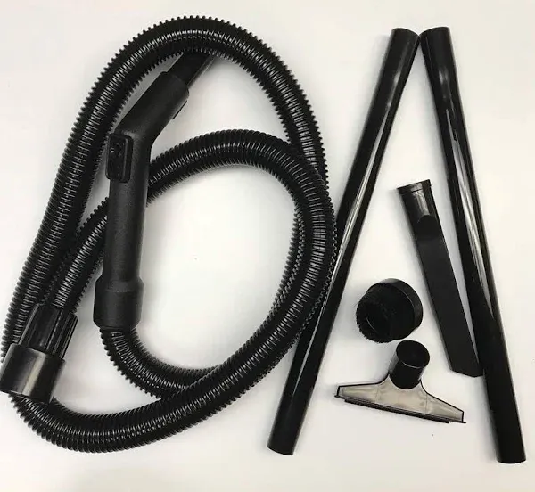 Compatible Replacement for Some Shop Vac and Ridgid Style Vacuum Cleaners Crushproof Commercial Grade Hose with Tool Set. Has 2 1/4" Machine End Coupling and Uses the Standard 1 1/4" Hose Attachments