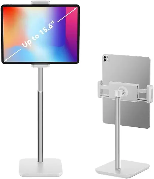 Adjustable Ipad Stand with 21&#034; Height Extension, 360° Swivel Tablet Holder for D