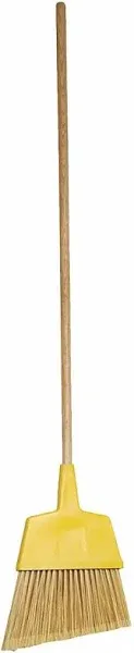 Tough Guy 1Vac4 12 In Sweep Face Angle Broom, Medium, Synthetic, Yellow