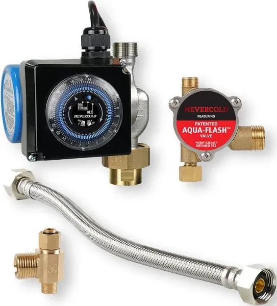 Eastman 3/4 Inch Nevercold Universal Hot Water Recirculation Pump Kit, Brass, 70600