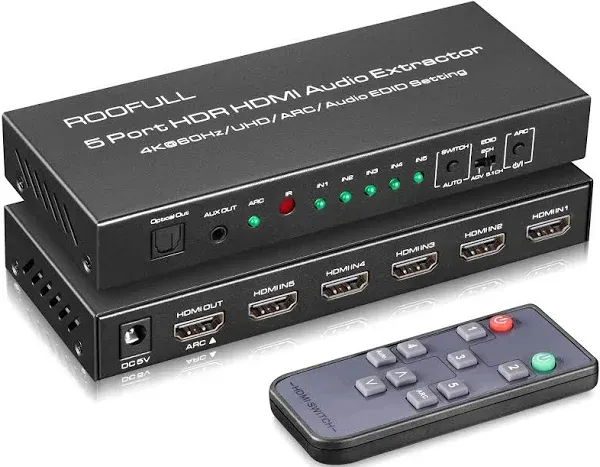 ROOFULL 5 Port 4K@60Hz HDMI Switch