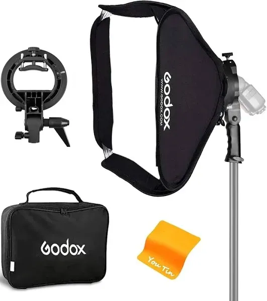 Godox Softbox Soft Box 24"x24" Bowens Mount Softbox with S-Type Speedlite Bracket, Foldable Softbox Bowens Mount for Godox AD200Pro AD200 V860II TT685II TT600 TT350