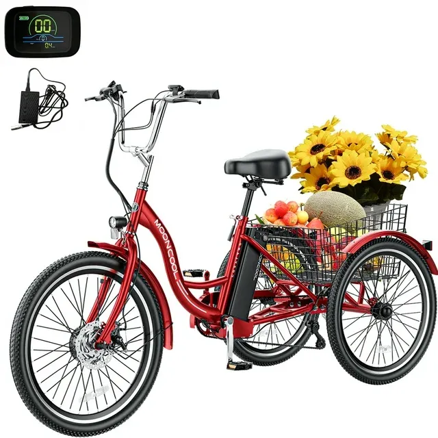 MOONCOOL 24" 26" Electric Tricycle Shimano Rear Derailleur Removable Battery350W  | eBay