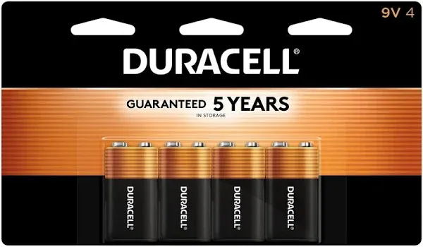 Duracell Coppertop Alkaline 9V Batteries