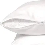 CIRCLESHOME Zippered Pillow Protectors 100% Cotton Healthy Breathable & Quiet