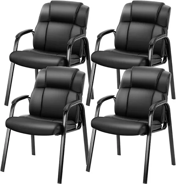 DUMOS Leather Waiting Room Chairs with Padded Arms - Executive Office Recepti...