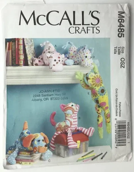 McCall's Pattern Stuffed Animals