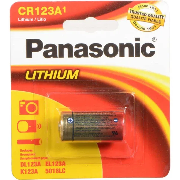 6 Pcs Panasonic 123 CR123A 3V Lithium Batteries for Cameras, Flashlight