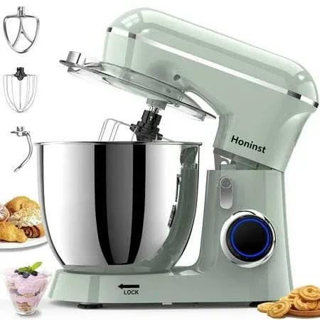 6.5QT 10-Speed Stand Mixer 3-In-1 Electric Kitchen Mixer 660W Tilt-Head Mixer