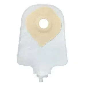 Securi-T USA 9" 1-Piece Urinary Pouch Convex Pre-Cut 3/4" Transparent Flip-Flow Valve (Includes 10 Caps 1 Night Adapter)