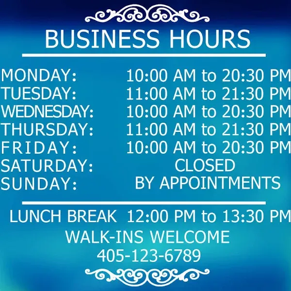 Professional Business Hours Sign Kit, 16x23 Inches Changeable Signs for 