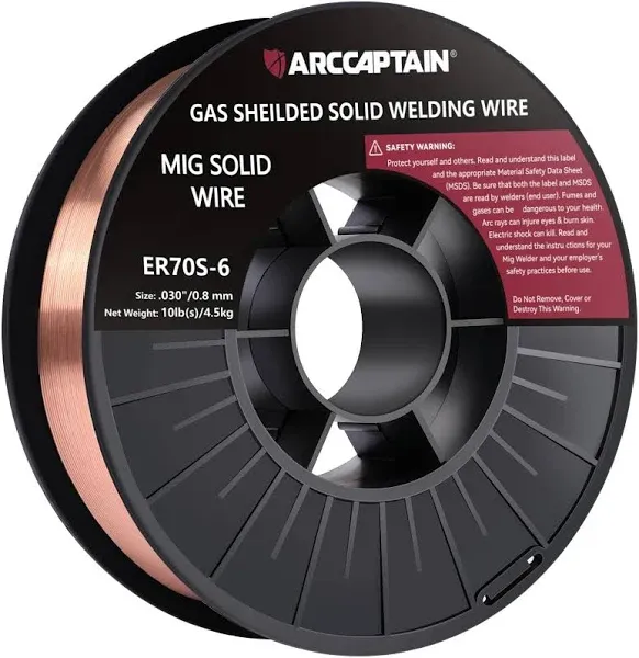 ARCCAPTAIN ER70S-6 Welding Solid Wire 10 lbs Low Splatter MIG Wire 10 lbs