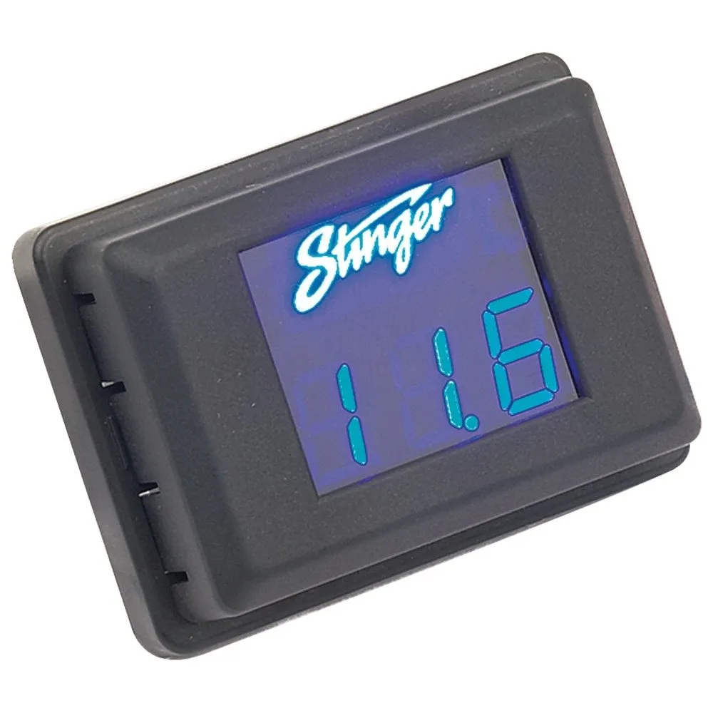 NEW STINGER SVMB VOLTMETER 3-DIGIT BLUE LED VOLTAGE DISPLAY GAUGE 1-YR WRTY