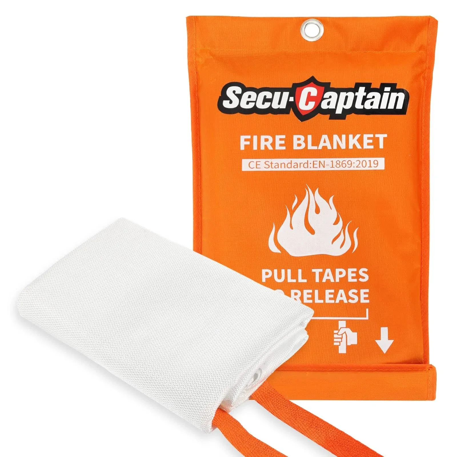  Emergency Fire Blanket for Home and Kitchen - 40&#034;x40&#034; Flame Orange 1 Pack