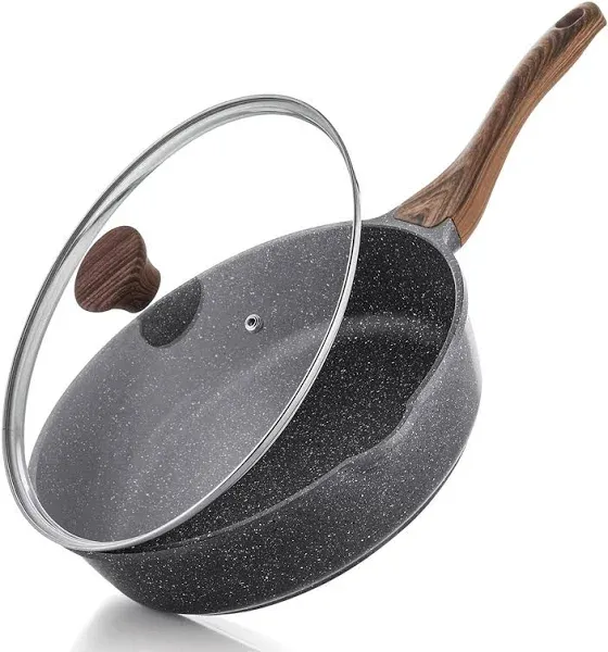 A Home Aluminum Non-Stick Deep Frying Pan Skillet