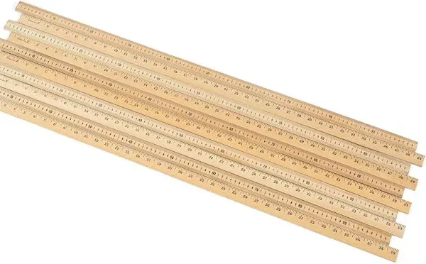 hand2mind Wood Economy Meterstick/Yardstick for School Classroom, Home, or Office (Pack of 10)