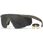 Wiley X Rust Lens, Light/Grey/Clear, 499 Frame, Matte Tan, Saber Advanced, Changeable