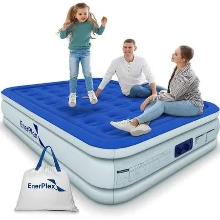 EnerPlex Queen Air Mattress with Built-in Air Pump Inflator - 18&#034; Double Height