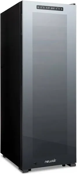 Newair Shadow Series Wine Cooler Refrigerator 56 Bottles Dual Temperature Zones, Freestanding Mirrored Wine Fridge