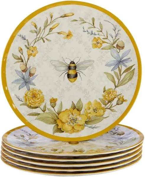 Certified International Bee Sweet Melamine Dinner Plate