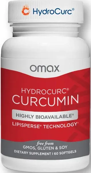 Omax HydroCurc Turmeric Curcumin Softgels Highly Bioavailable For Natural Joint Relief