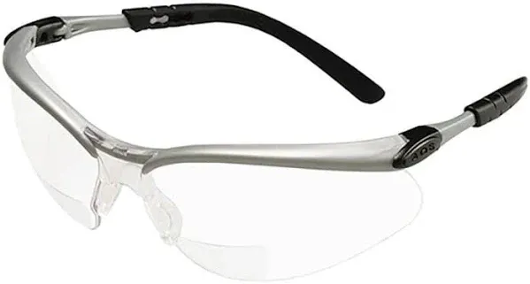 3M™ BX™ Reader Protective Eyewear 11376-00000-20 Clear Lens Silver Frame +2.5 Diopter 1 Pair