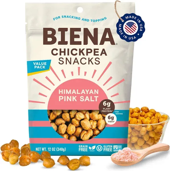 Biena Chickpea Snacks Himalayan Pink Salt