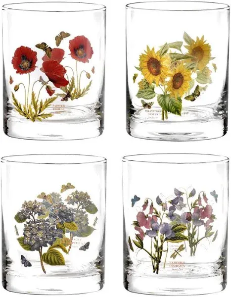 Portmeirion - Botanic Garden - Double Old Fashioned Glasses - Set of 4 - NEW!! 