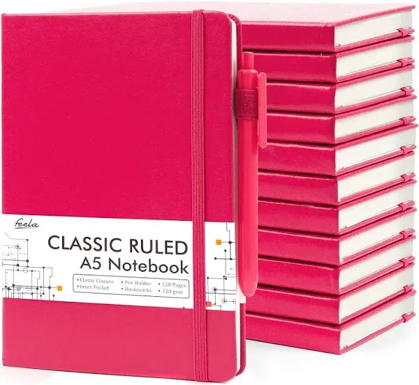 12 Pack Notebooks Journals Bulk, Hardcover Notebook Classic Ruled Lined Journals