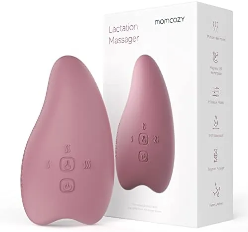  Warming Lactation Massager 2-in-1, Soft Breast Massager for Pack of 1 Red