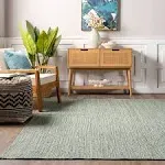 Nuloom Green Jute Braided 2' 6" x 6' Rug